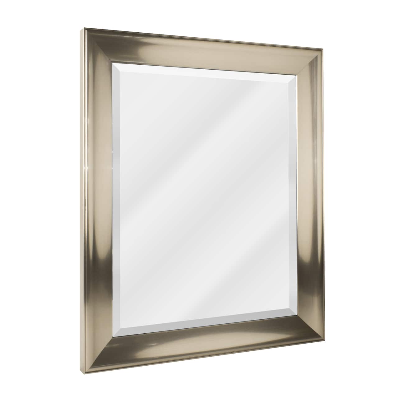 Head West Brushed Nickel Framed Beveled Accent Vanity Mirror